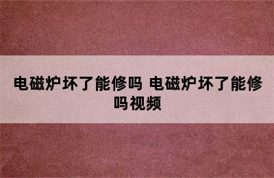 电磁炉坏了能修吗 电磁炉坏了能修吗视频